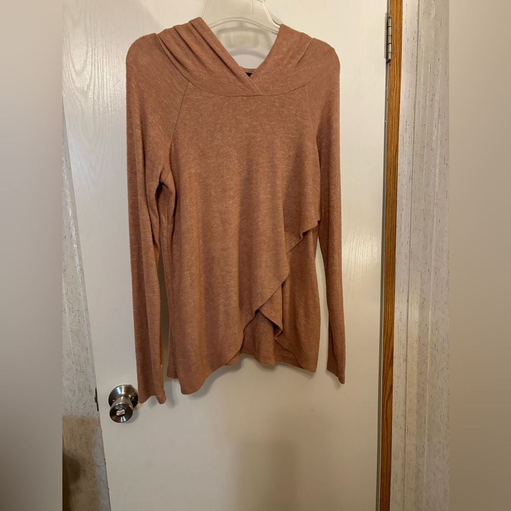 Signature Studio Tan Asymmetrical Knit Top
